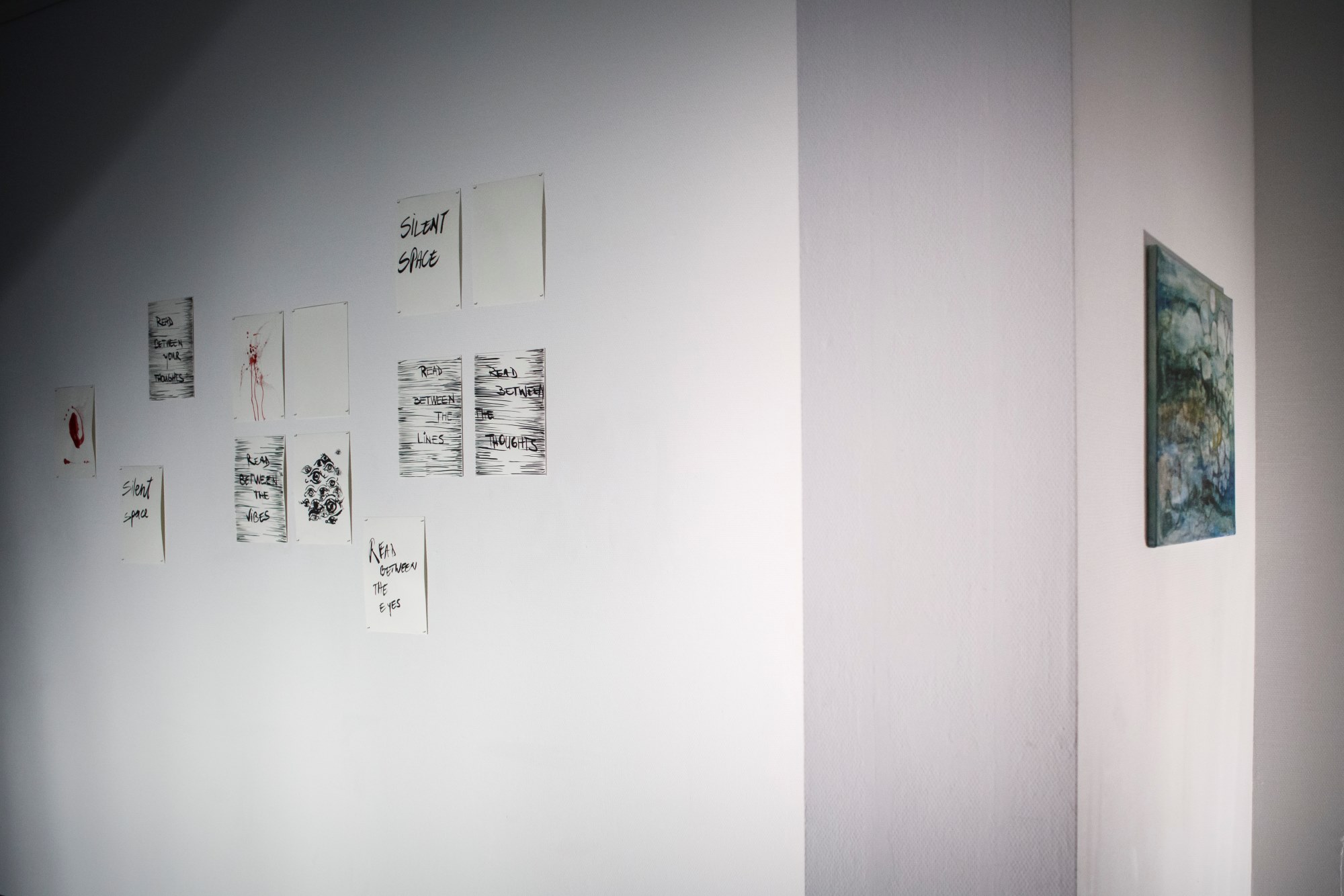 Installation view with “Dangerous Word Play” and “Deep Waters”, Capturing Emotions, Romanian Cultural Institute, RKI Galerie, Berlin, 2017