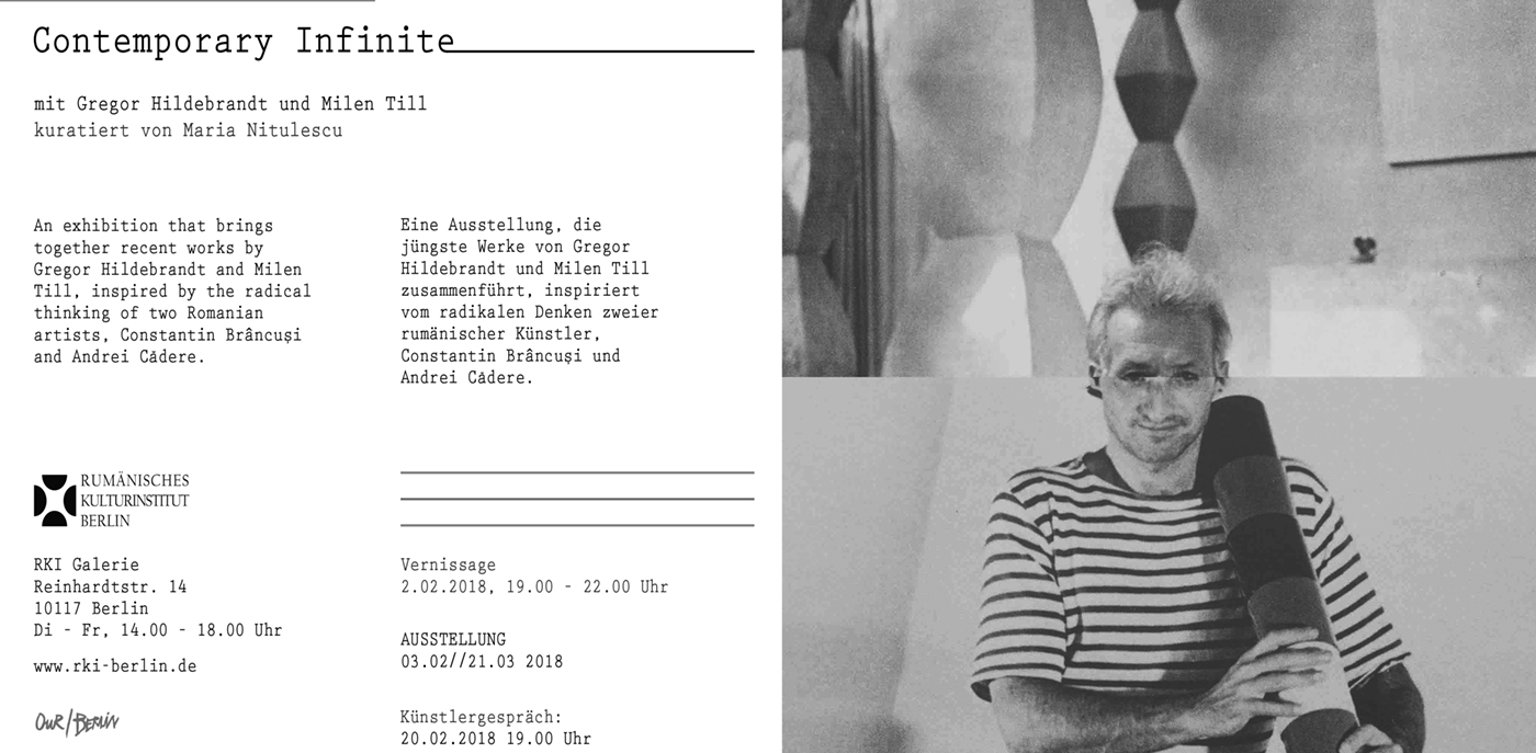 Contemporary Infinite invitation flyer, Romanian Cultural Institute Berlin, 2018