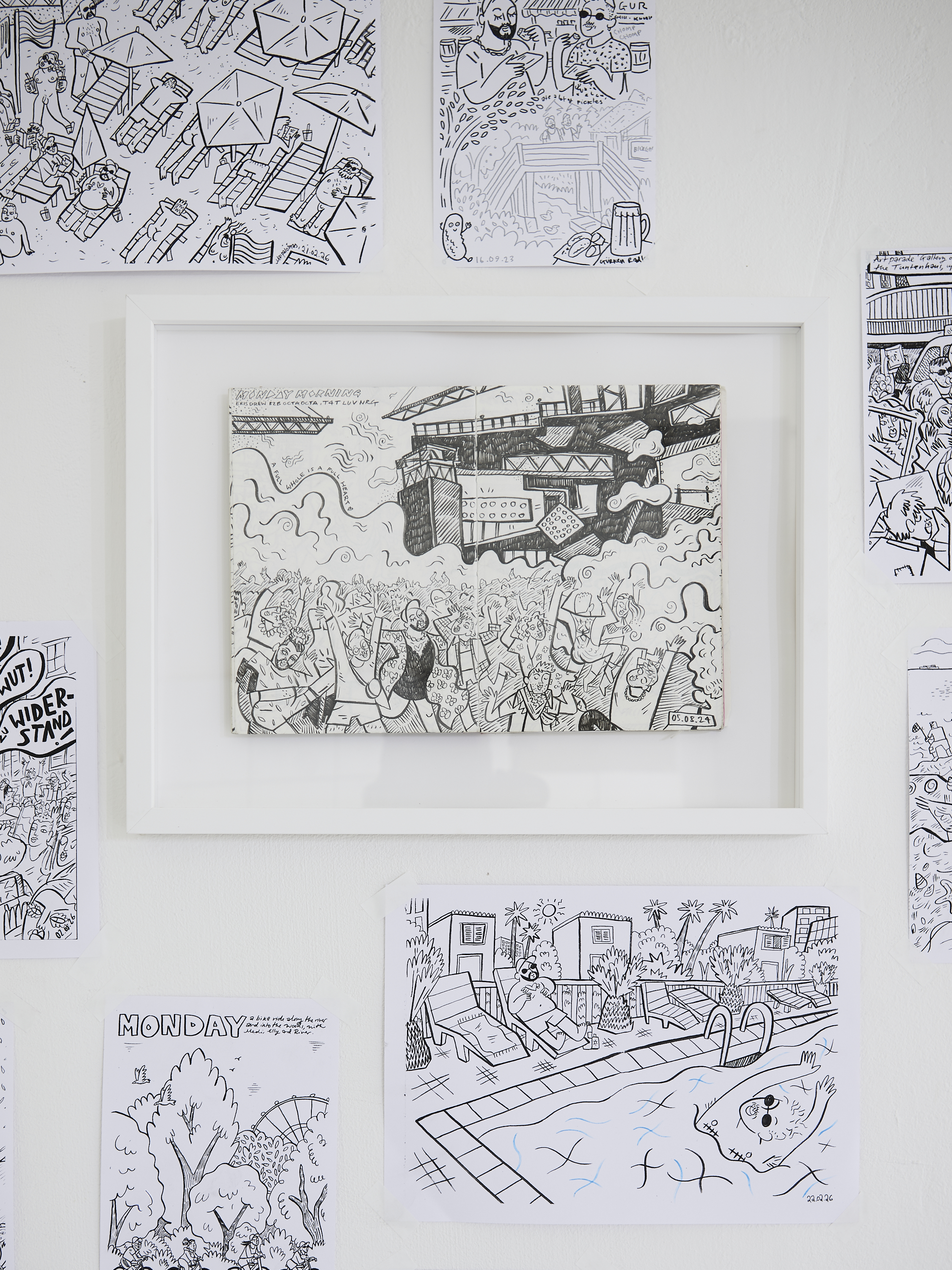 Rory Midhani, “Excerpts from Illustrated Diary”, 2024–2026, Traces of Memory, Kunstfabrik HB55, Berlin, 2026