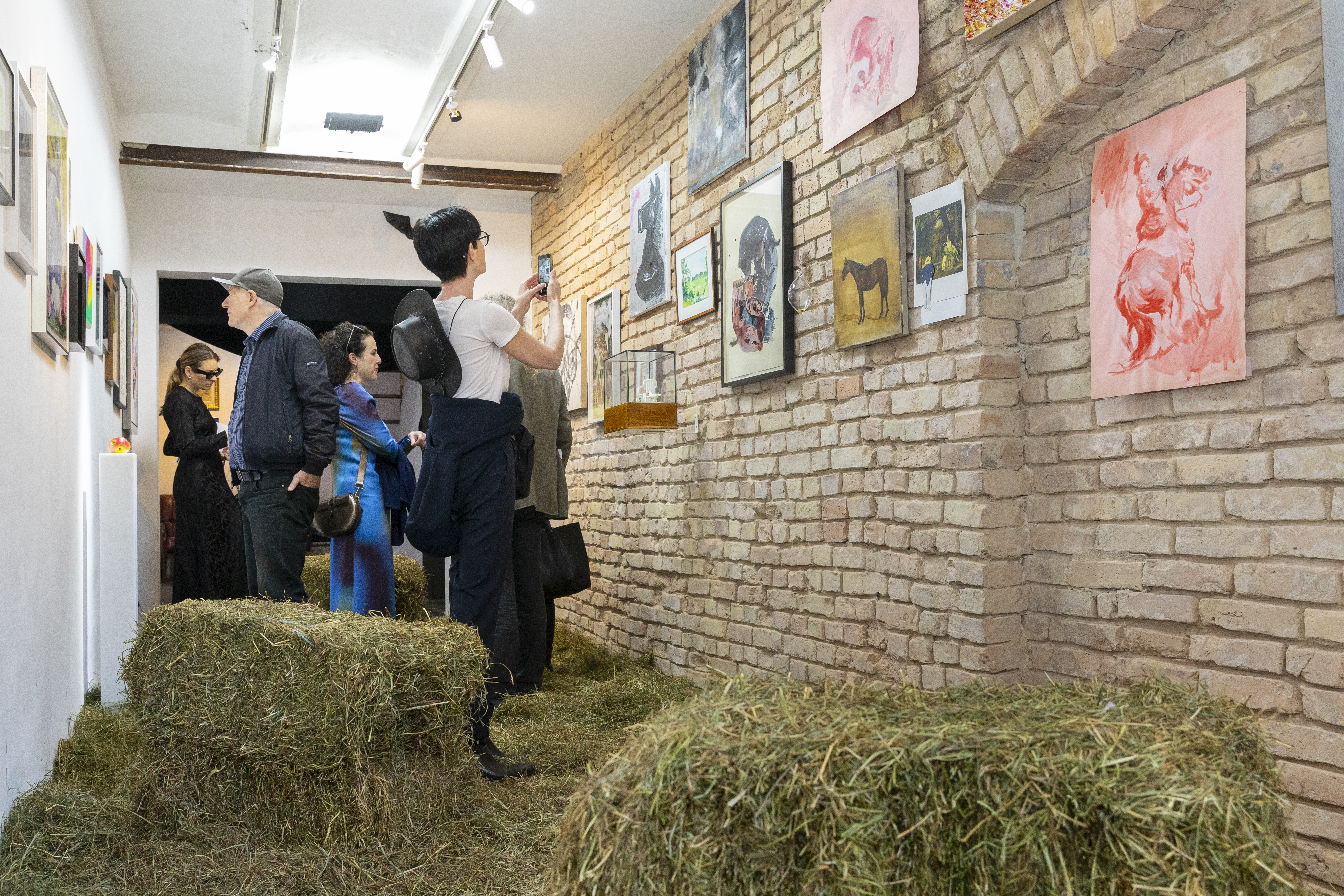 Visitors viewing works, Ponyhof, Gallery KWADRAT, Berlin, 2026